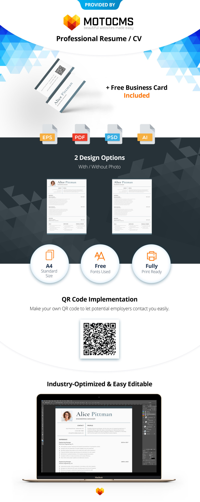Alice Pittman - Engineering Manager Resume Template - Features Image 1