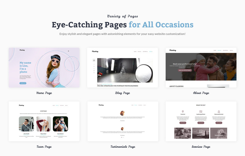 Flashing - Photographer Portfolio WordPress Theme - Features Image 2