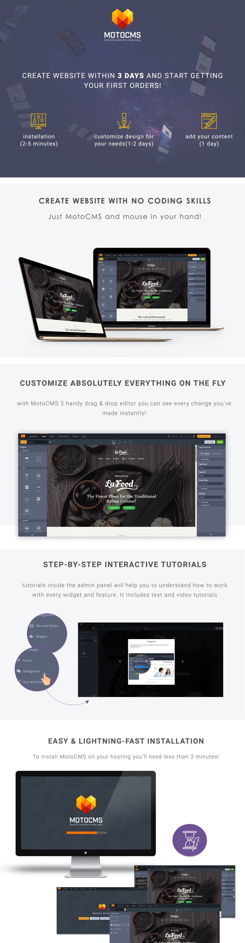La Food - Italian Restaurant Moto CMS 3 Template - Features Image 1