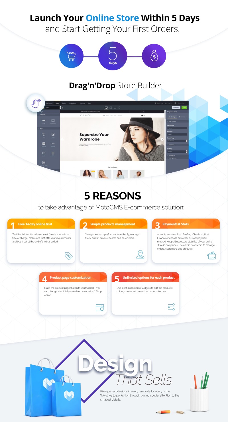 Responsivt Fabulous - Fashion Shop MotoCMS Ecommerce-mall #66559 - Funktionsbild 1