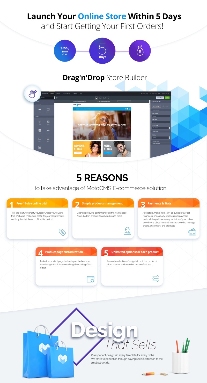 MaxiGlass - Online Glasses Store MotoCMS Ecommerce Template - Features Image 1