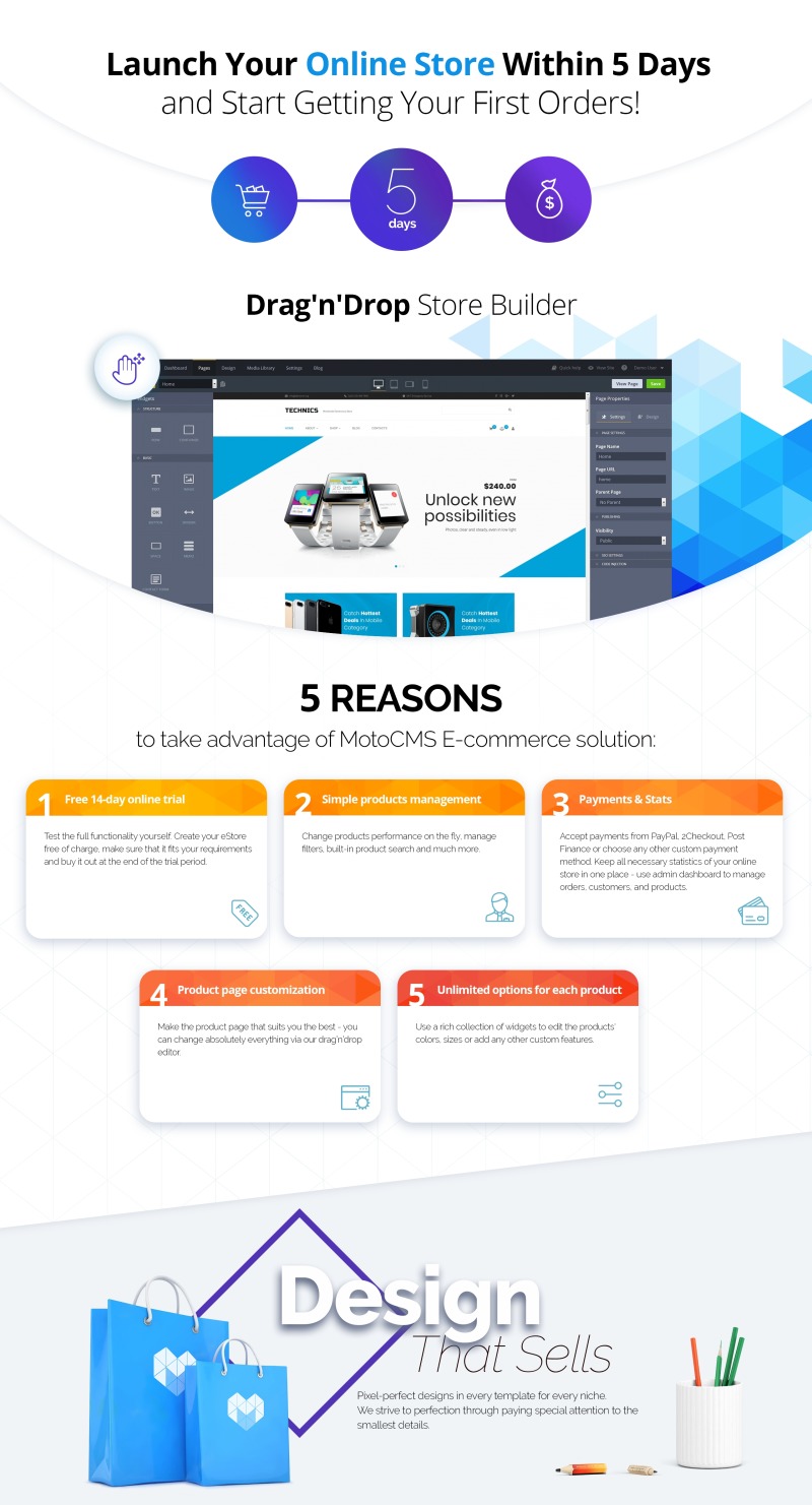 Technics - Gadgets Store MotoCMS Ecommerce Template - Features Image 1