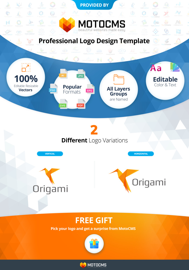 Origami Logo Template - Features Image 1