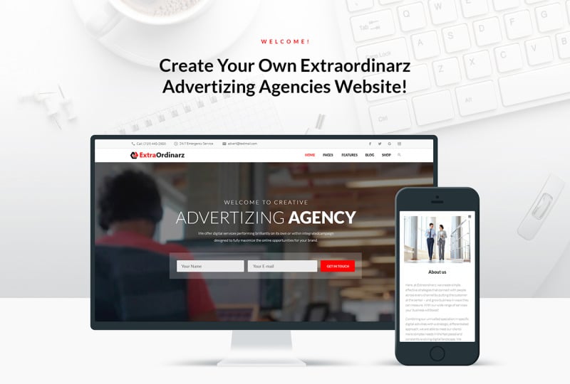 ExtraOrdinarz - Advertising Agency WordPress Theme - Features Image 1