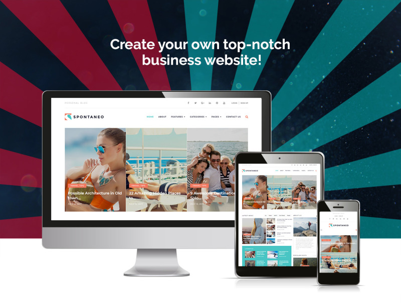 Spontaneo - Personal Travel Blog WordPress Theme - Features Image 1
