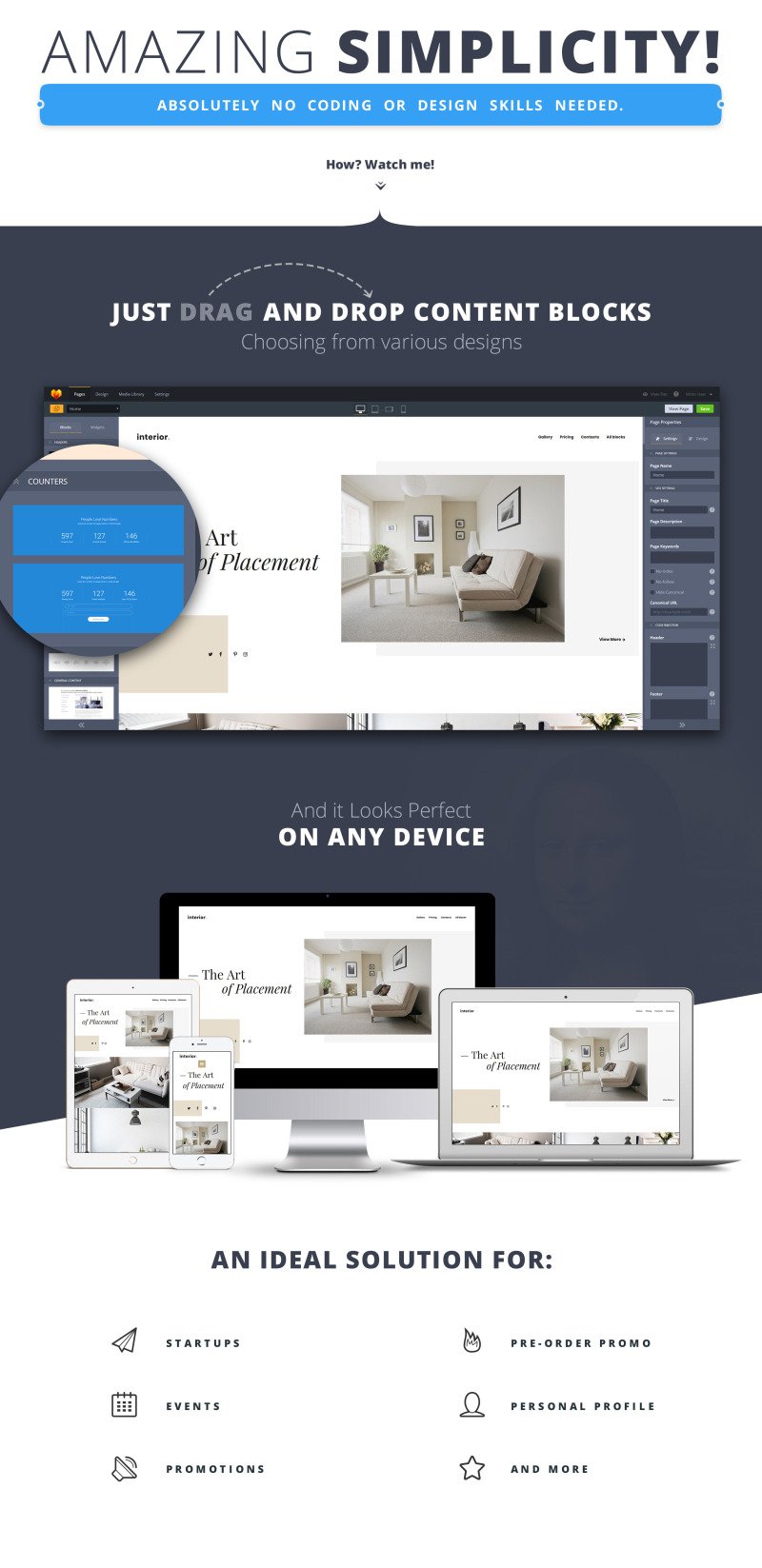 Innenarchitektur MotoCMS 3 Landing Page Template - Bildeigenschaften 1