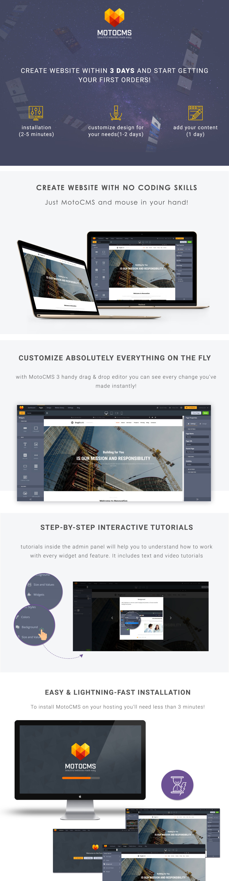 EngiBuild - Construction Company Moto CMS 3 Template - Features Image 1