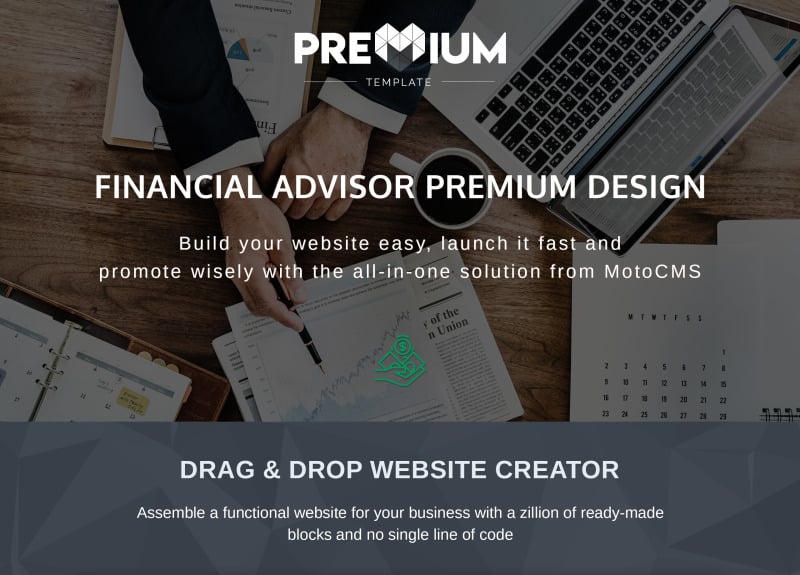 Financial Advisor Premium modèle Moto CMS 3 adaptatif #68206 - Image 1