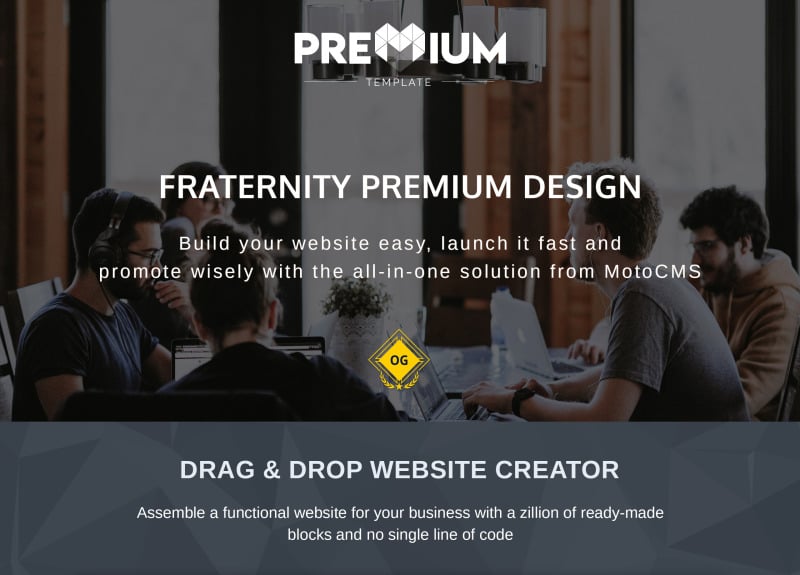 Download College Fraternity Moto CMS 3 Template #68214 | Premium themes & Plugins 1 College Fraternity Moto CMS 3 Template - Features Image 1