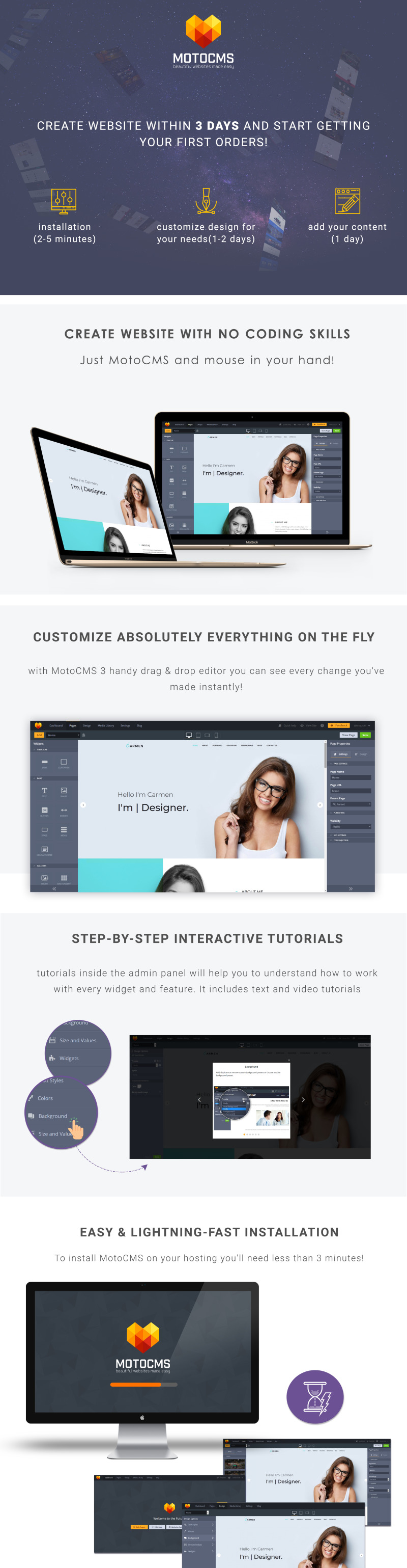 Download Carmen Design Moto CMS 3 Template #68245 - TemplateMonster | Premium themes & Plugins 1 Carmen Design Moto CMS 3 Template - Features Image 1