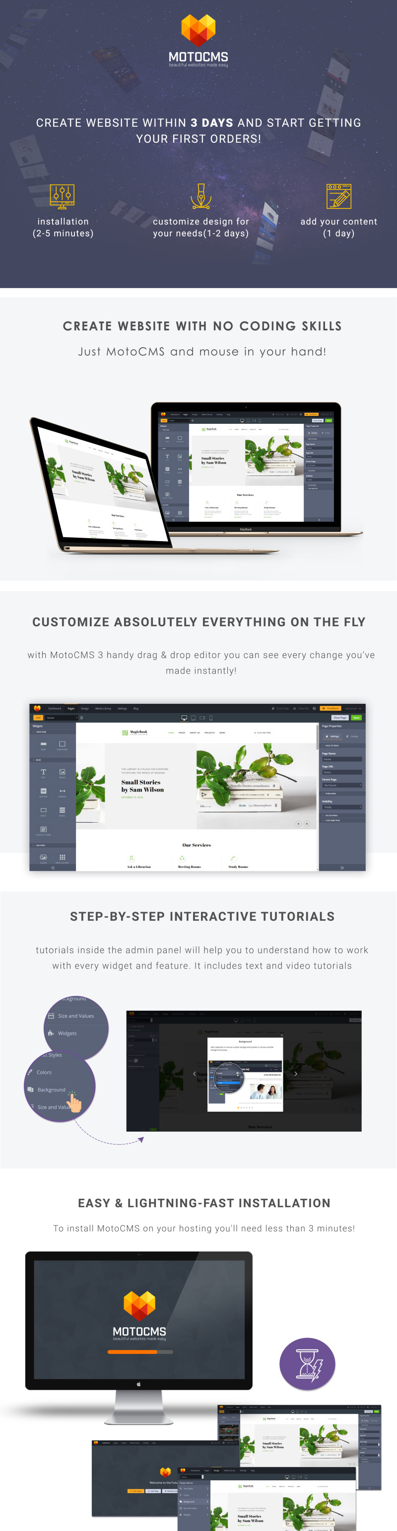 MagicBook - Library & Shop Moto CMS 3 Template - Features Image 1