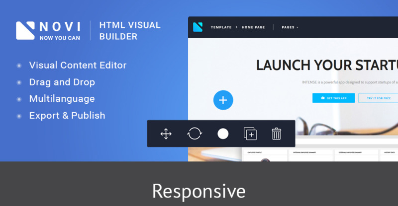 Intense - Startup Company Mobile App with Built-In Novi Builder Responsive Landingspagina Template №68446 - Eigenschappen Afbeelding 1