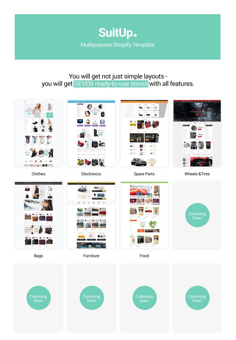 SuitUP - Multipurpose Online Store Shopify Theme - Features Image 1