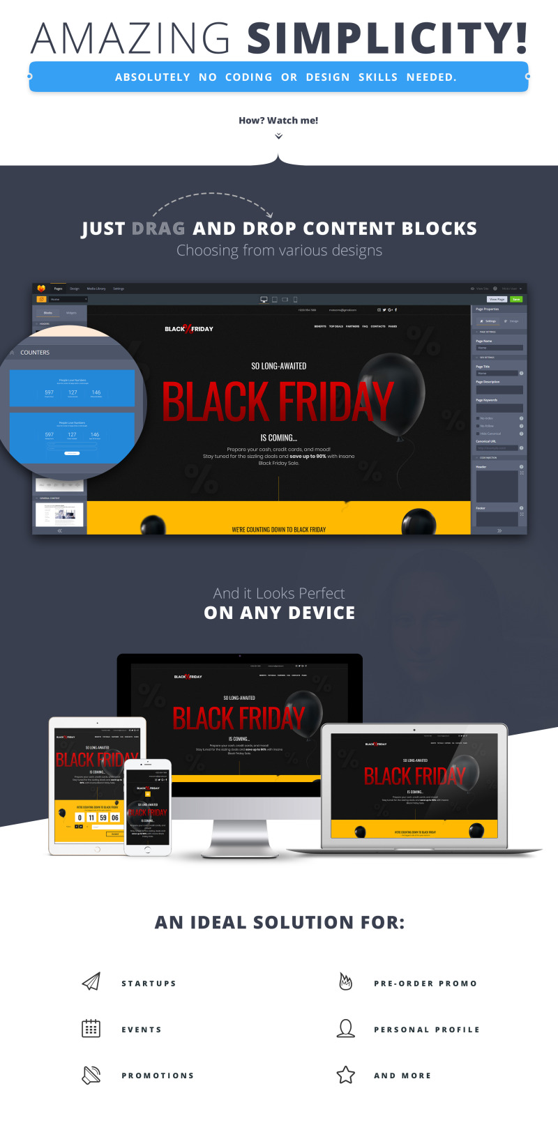 Black Friday Landing Page Template - Features Image 1
