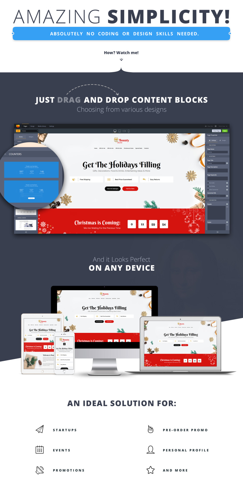 Bounty Store - Christmas Landing Page Template - Features Image 1
