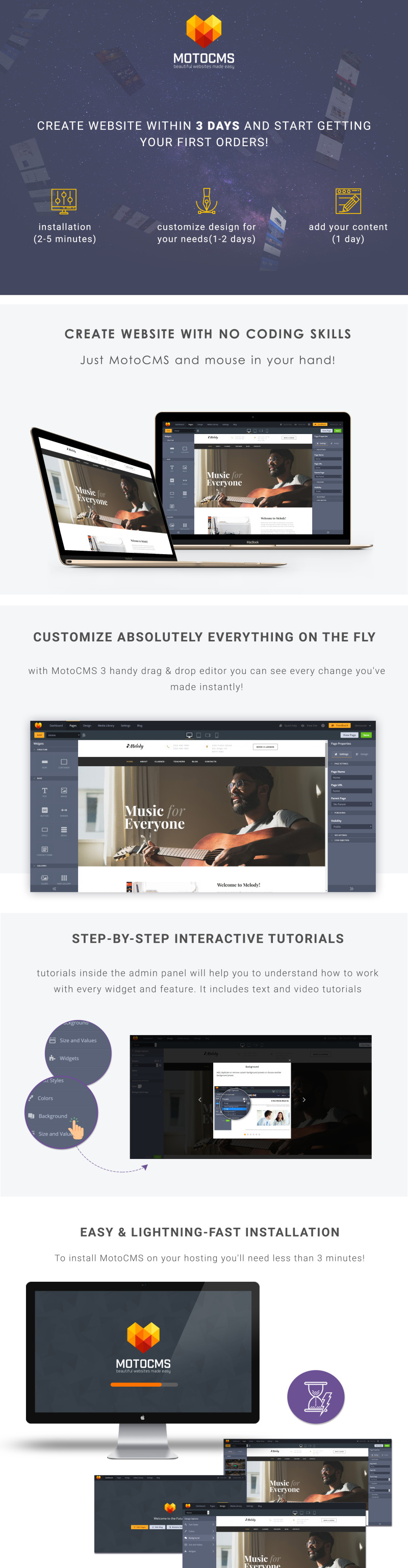 Melody - Music School Moto CMS 3 Template - Features Image 1