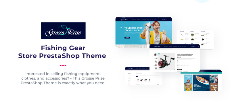 Премія Grosse - Тема PrestaShop для магазину рибальських споряджень - Features Image 3