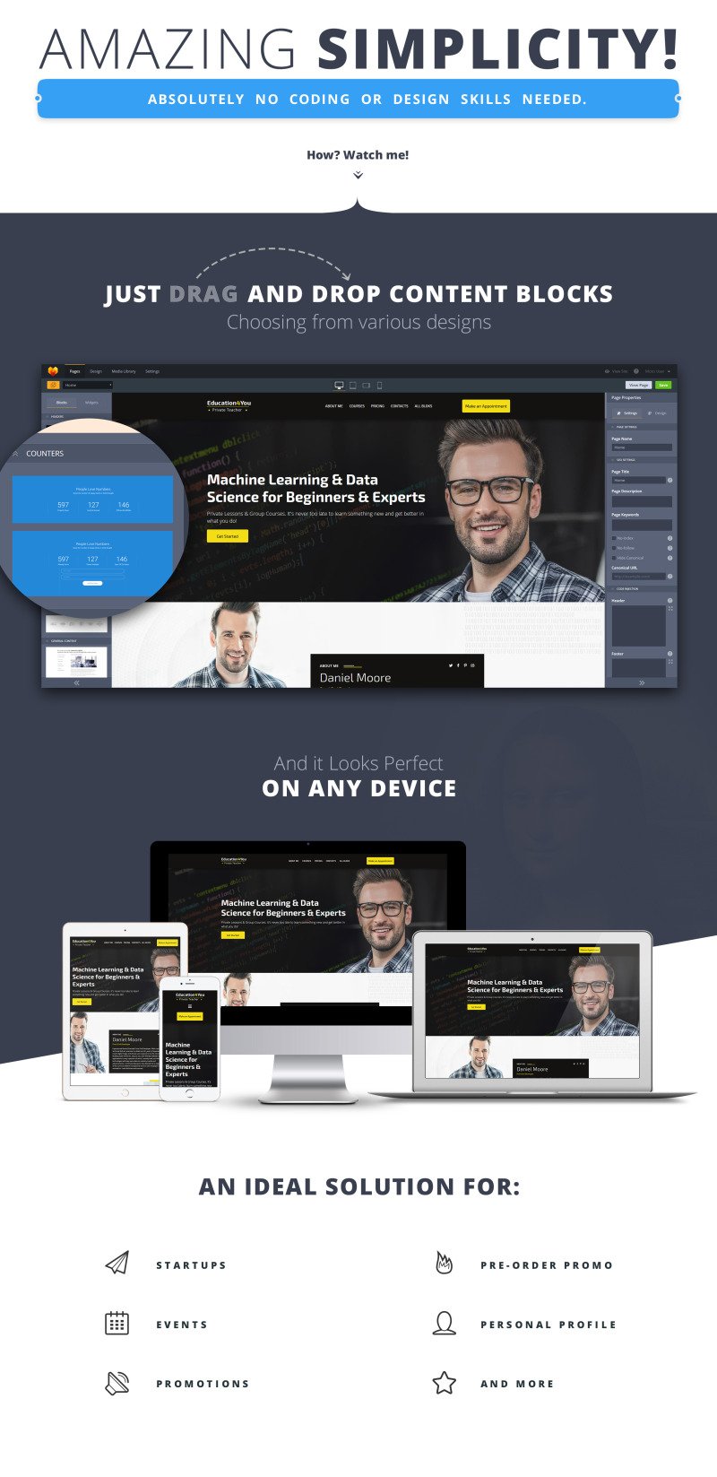 Private Teacher Landing Page Template - Features Image 1