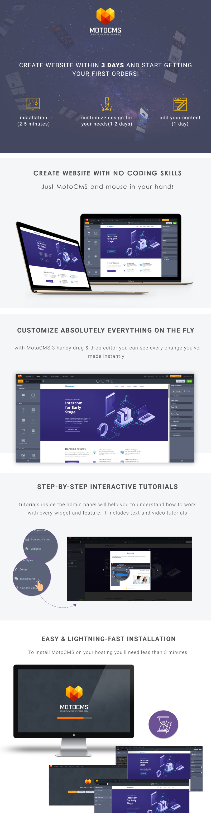 Tema Moto CMS 3 Responsive #75177 Connecty - Hosting - Immagine Caratteristiche 1