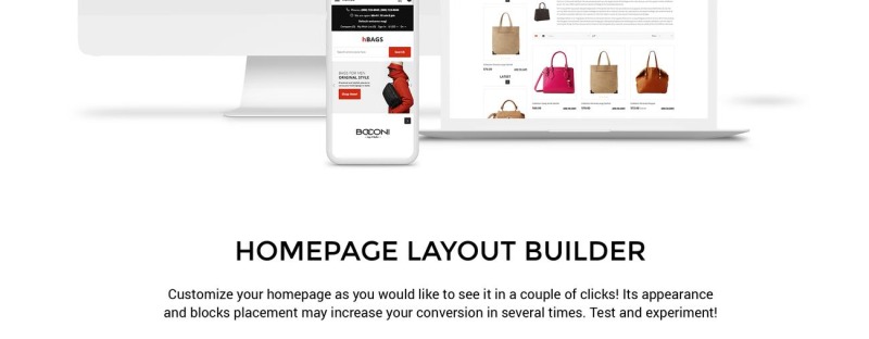 hBags - Многостраничный чистый шаблон OpenCart сумочки - Features Image 2