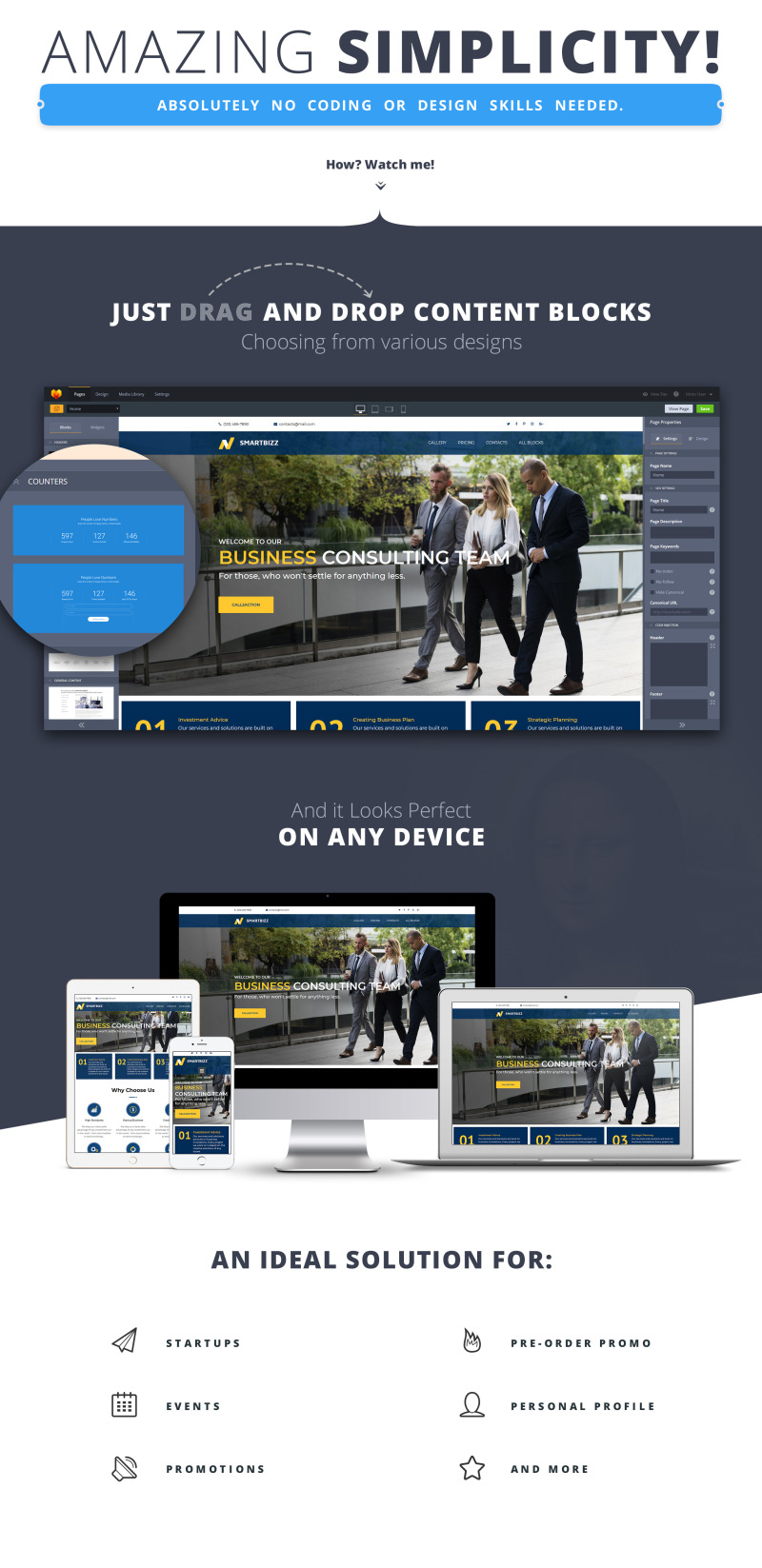 SmartBizz - Business Consulting Landing Page-mall #78772 - Funktionsbild 1