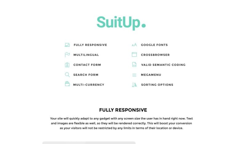 SuitUP - Fashion Store Free Elegant Shopify Theme - Features Image 2