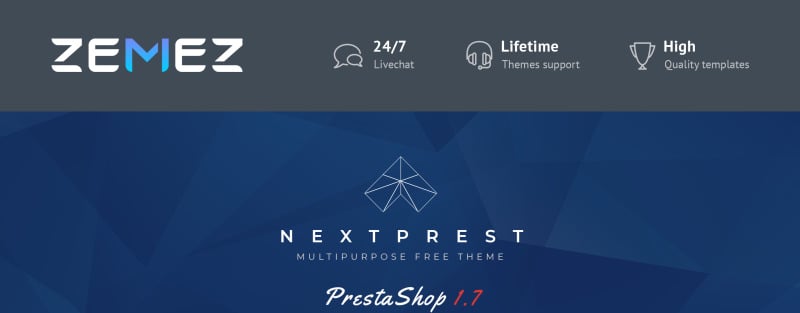Nextprest - Tema de PrestaShop de comercio electrónico con Bootstrap limpio y gratuito - Características Imagen 1