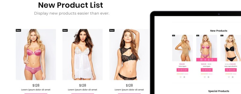 Magetique Lingerie - eCommerce GRATUIT Thème Magento 2 Thème Magento - Caractéristiques de l’image 6
