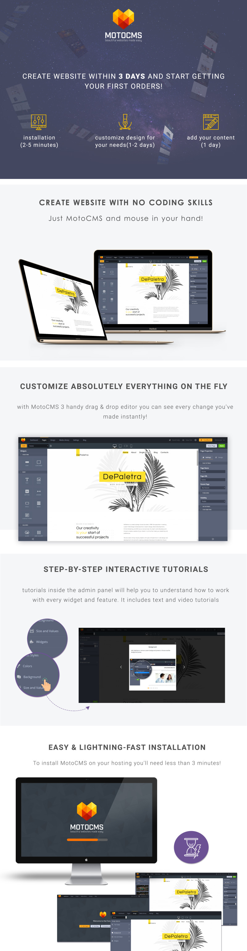 DePaletra - Design Studio Moto CMS 3 Template - Features Image 1