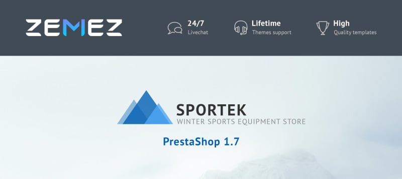 Sportek - Winter Sports Equipment Store Free PrestaShop Theme - Features Image 1