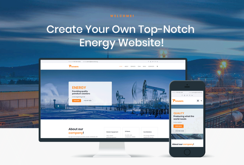 Tema De WordPress Provem - Reliable And Solid Energy #81339 - Imagen de características 1