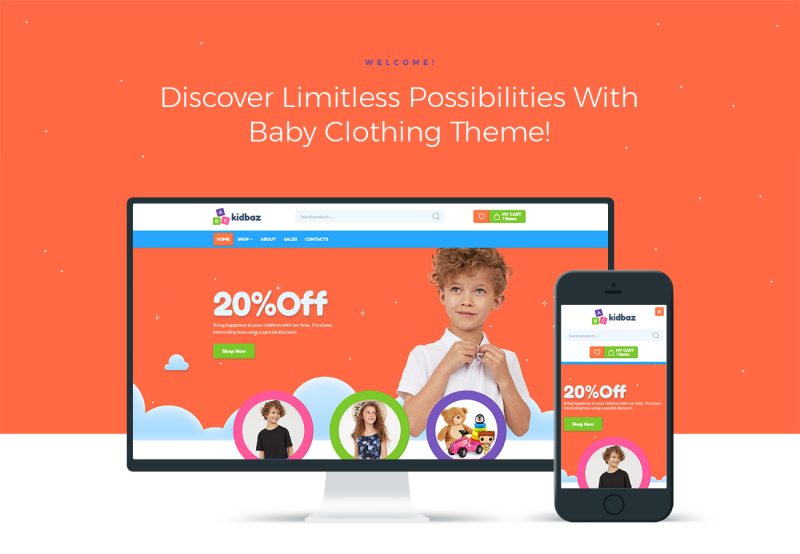 Kidbaz - Kids Stuff ECommerce Modern Elementor WooCommerce Theme - Features Image 1