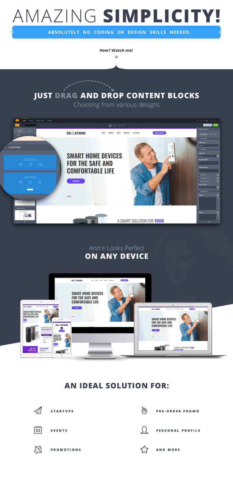 Smart Home Landing Page Template - Features Image 1