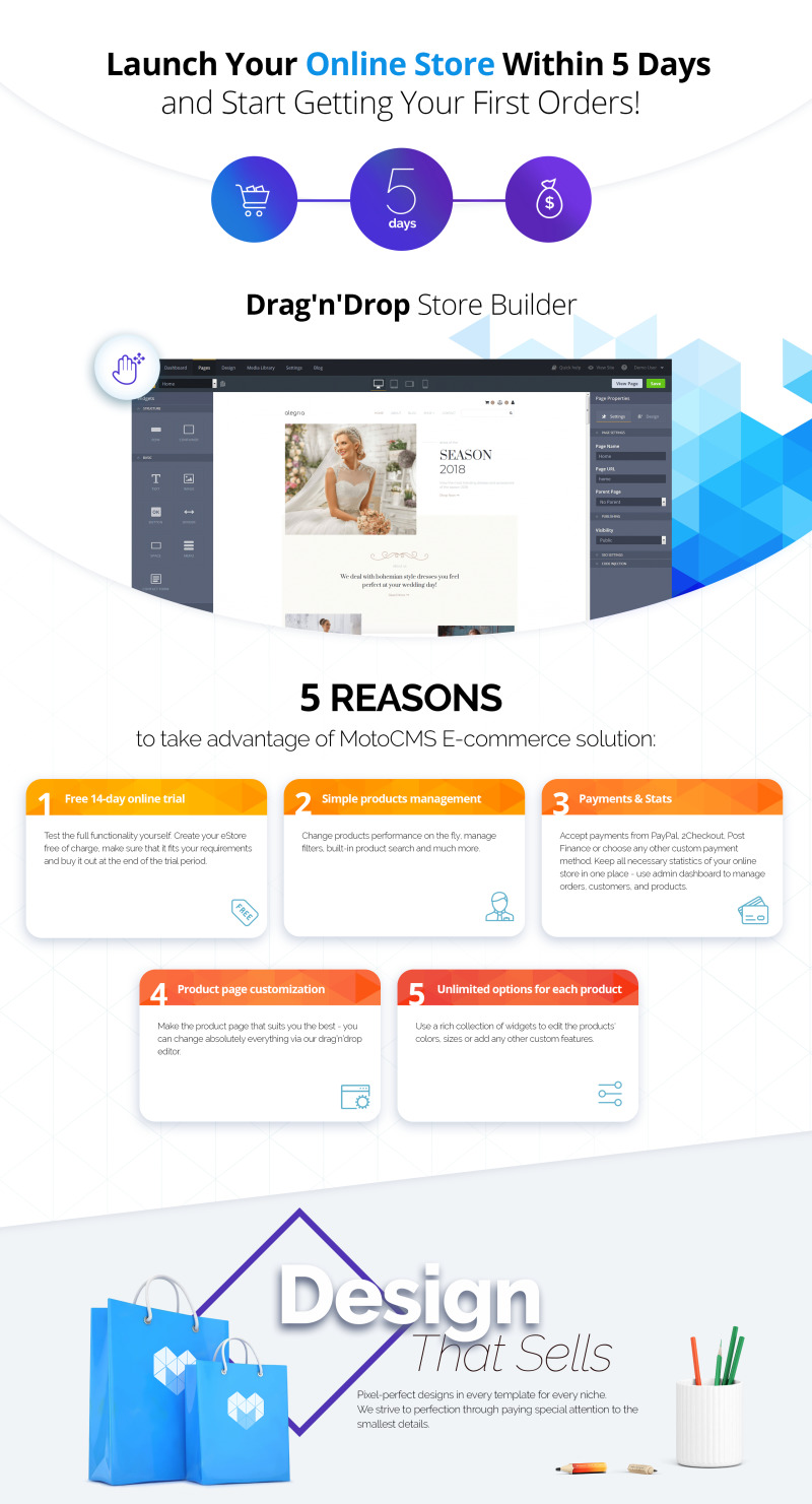 Alegria - Bridal Shop MotoCMS Ecommerce Template - Features Image 1