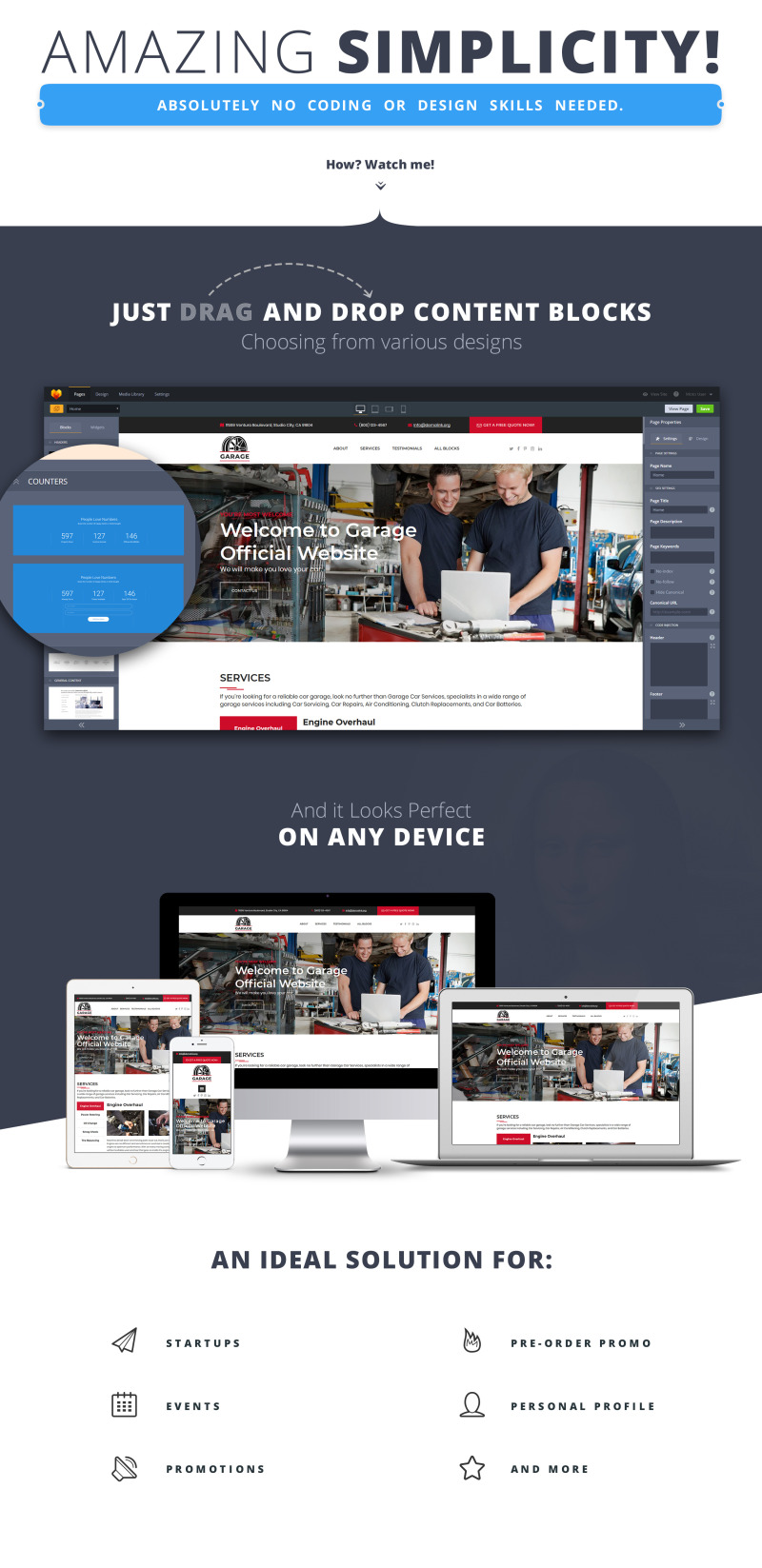 Tema di Landing Page Responsive #84420 Car Garage - Immagine Caratteristiche 1