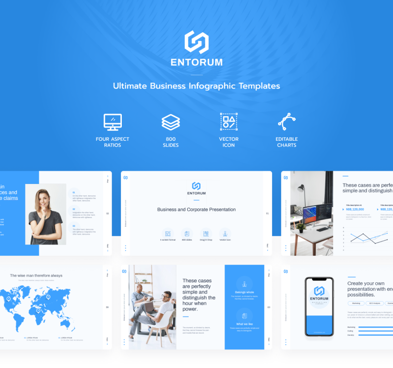 Entorum - Бизнес с гибким шаблоном инфографики PowerPoint - Features Image 1