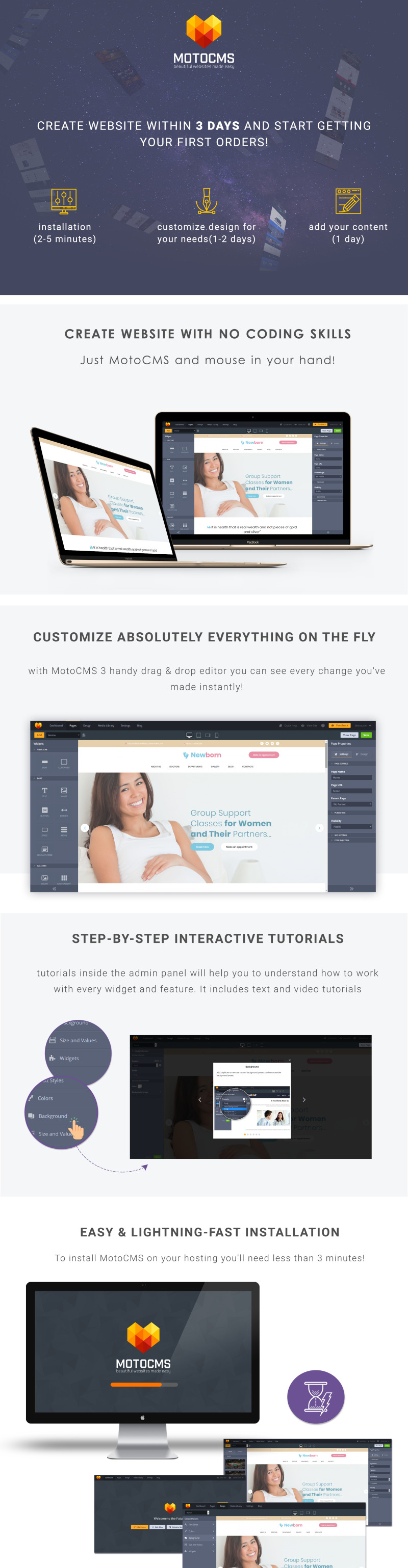 Newborn - Pregnancy Support Moto CMS 3 Template - Features Image 1