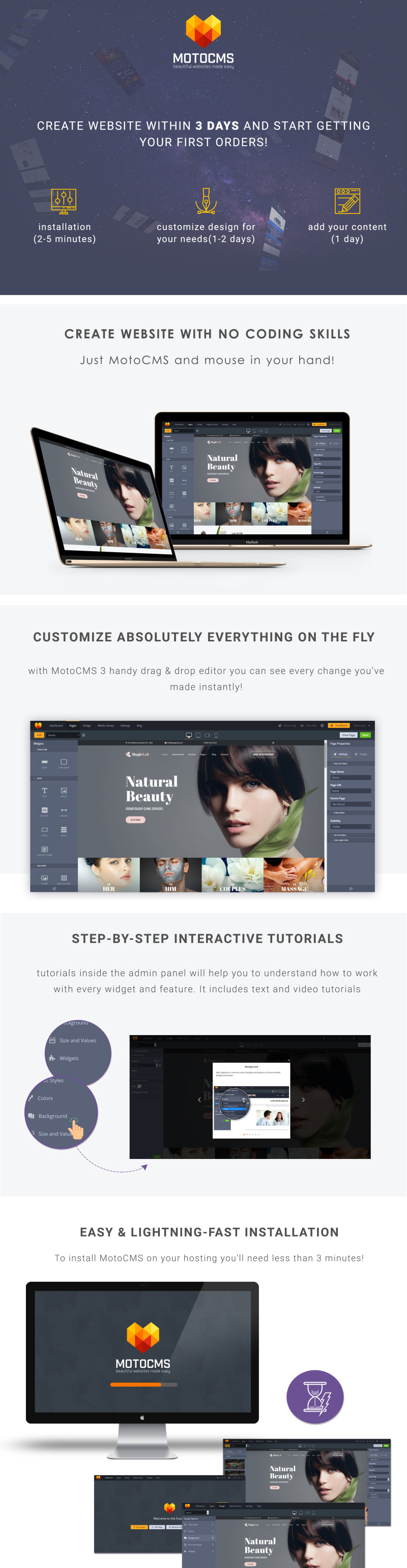 MagieLab - Cosmetic Clinic Moto CMS 3 Template - Features Image 1