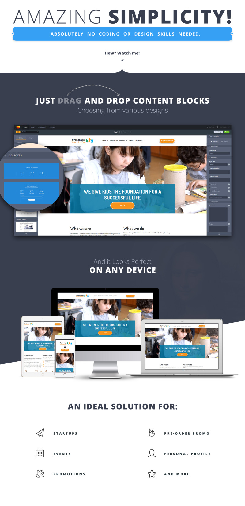 Orphanage - Charity Organization Landing Page Template - Features Image 1