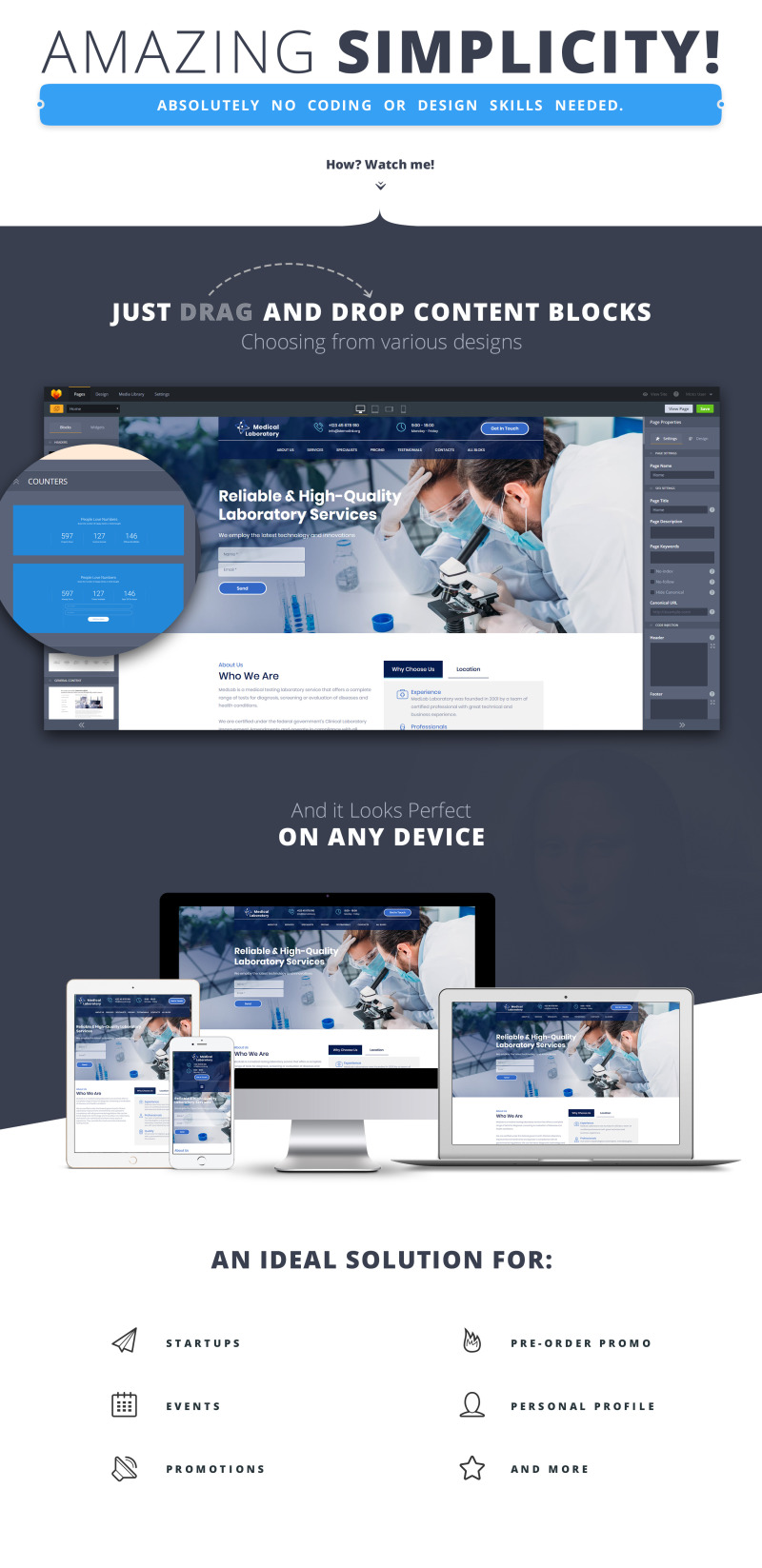Medical Laboratory Landing Page Template - Features Image 1