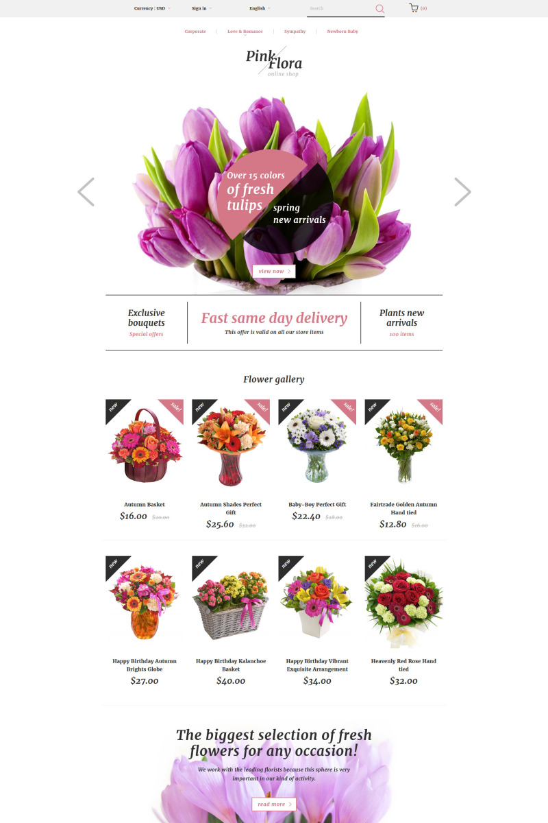 Pink Flora PrestaShop Theme Pink Flora PrestaShop Theme