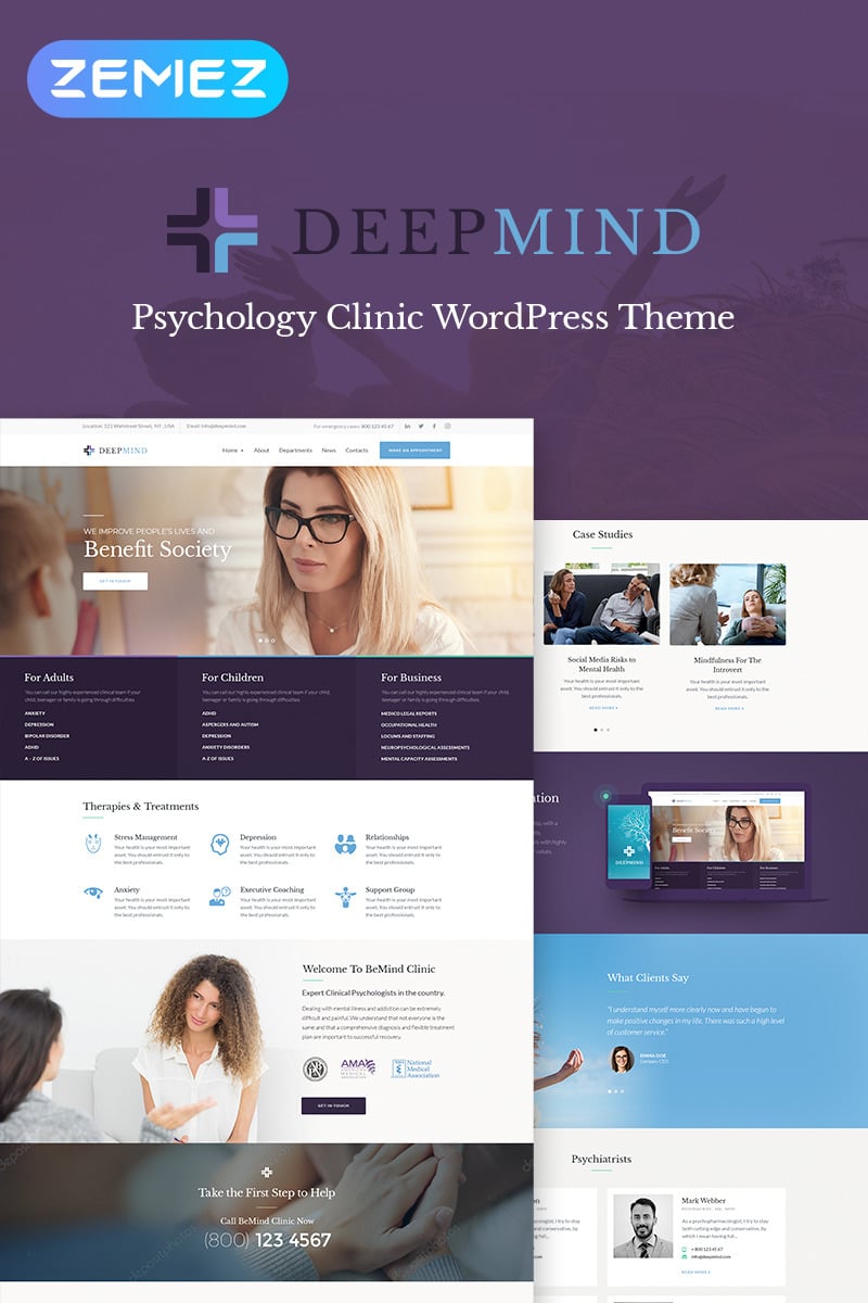 Deep Mind - Psychology Clinic WordPress Theme Deep Mind - Psychology Clinic WordPress Theme