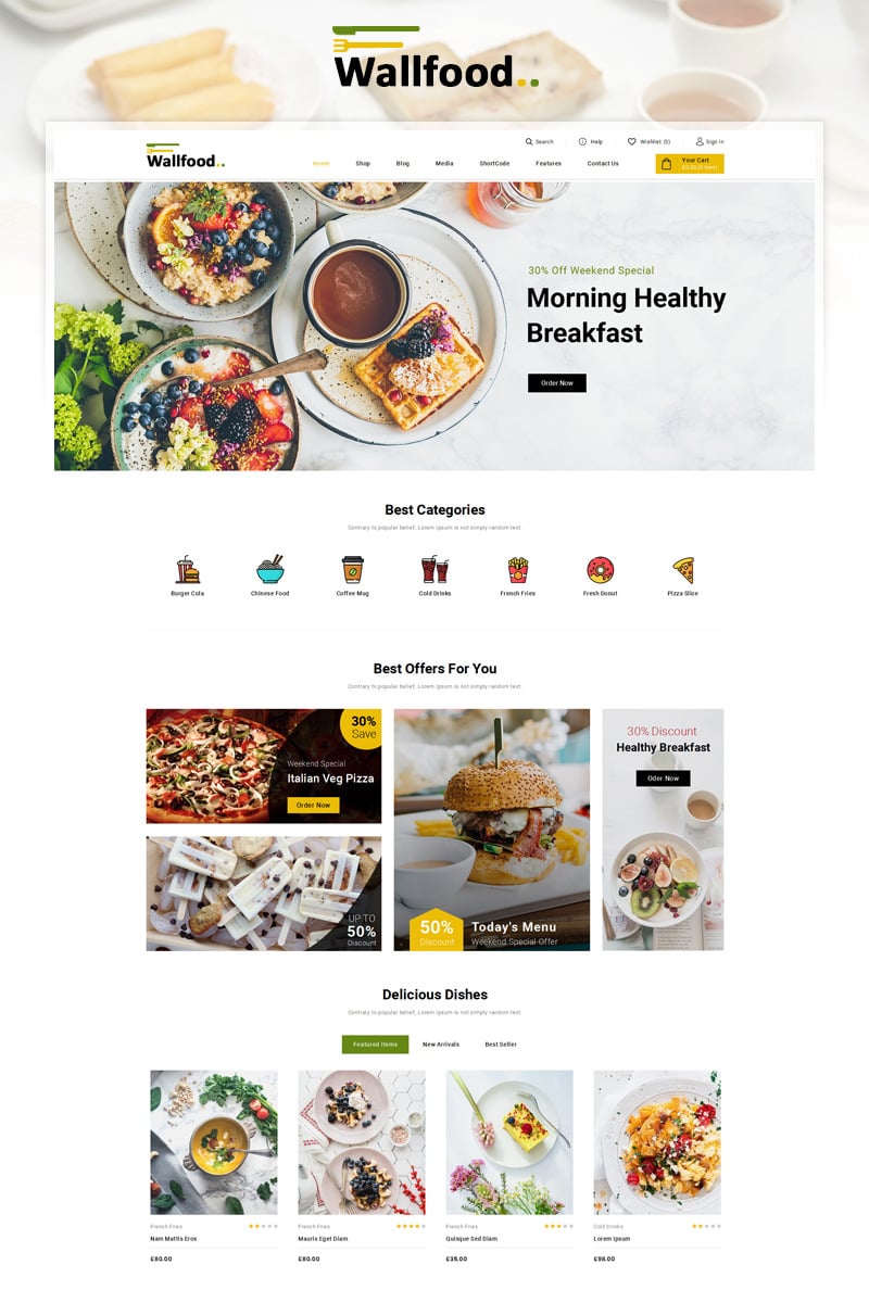 WallFood – Food & Restaurant WooCommerce Theme