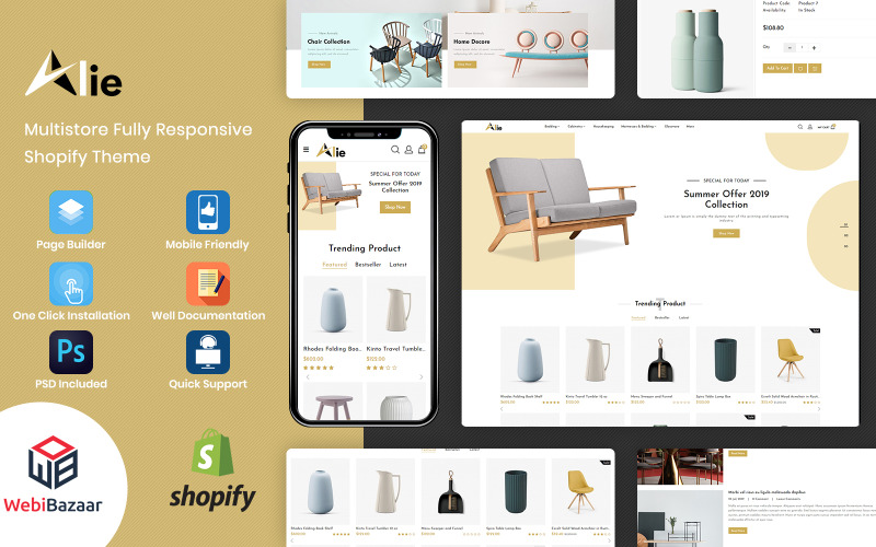 Alie - Meilleur thème Shopify pour meubles