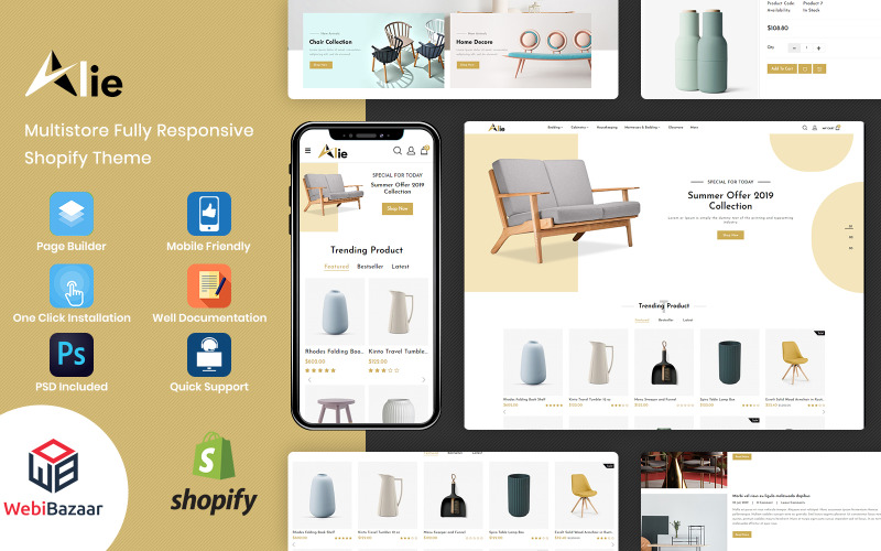 Alie - Miglior tema Shopify per mobili