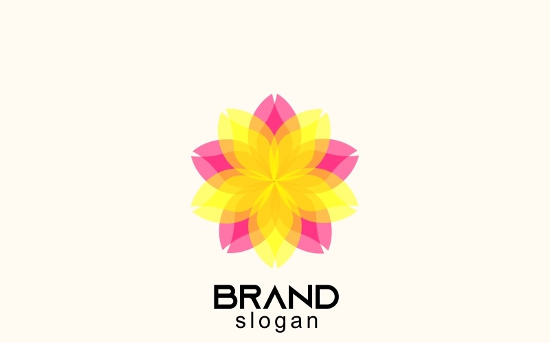 Download Шаблон логотипа "cute flower Logo Template" / cute flower Logo Template - Шаблон логотипа на тему графика flower colorful yellow pink beauty boutique media fashion simple minimalist black