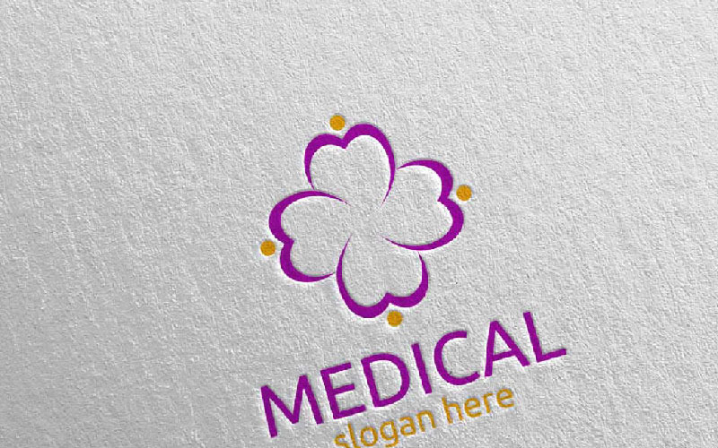 Modèle de logo Love Cross Medical Hospital Design 99