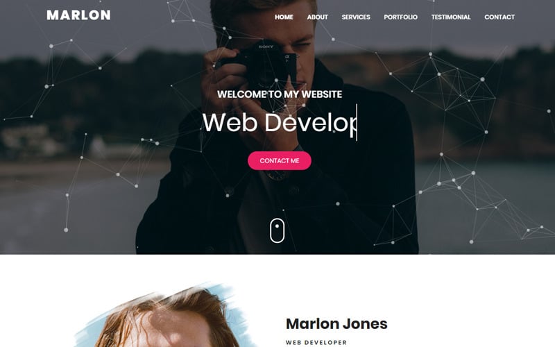 Марлон - HTML-шаблон целевой страницы личного портфолио