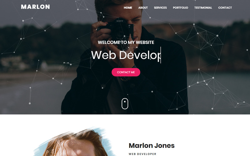 Marlon - Modèle de page de destination HTML pour portfolio personnel