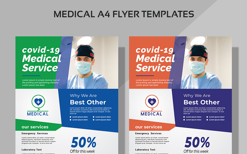 Download Фирменный стиль "Medical A4 Flyer Design - Corporate Identity Template" / Medical A4 Flyer Design - Corporate Identity Template - Фирменный стиль на тему графика a4 business flyer clean clinic corona virus covid19 doctor emergency health hospital medical nurse print ready template